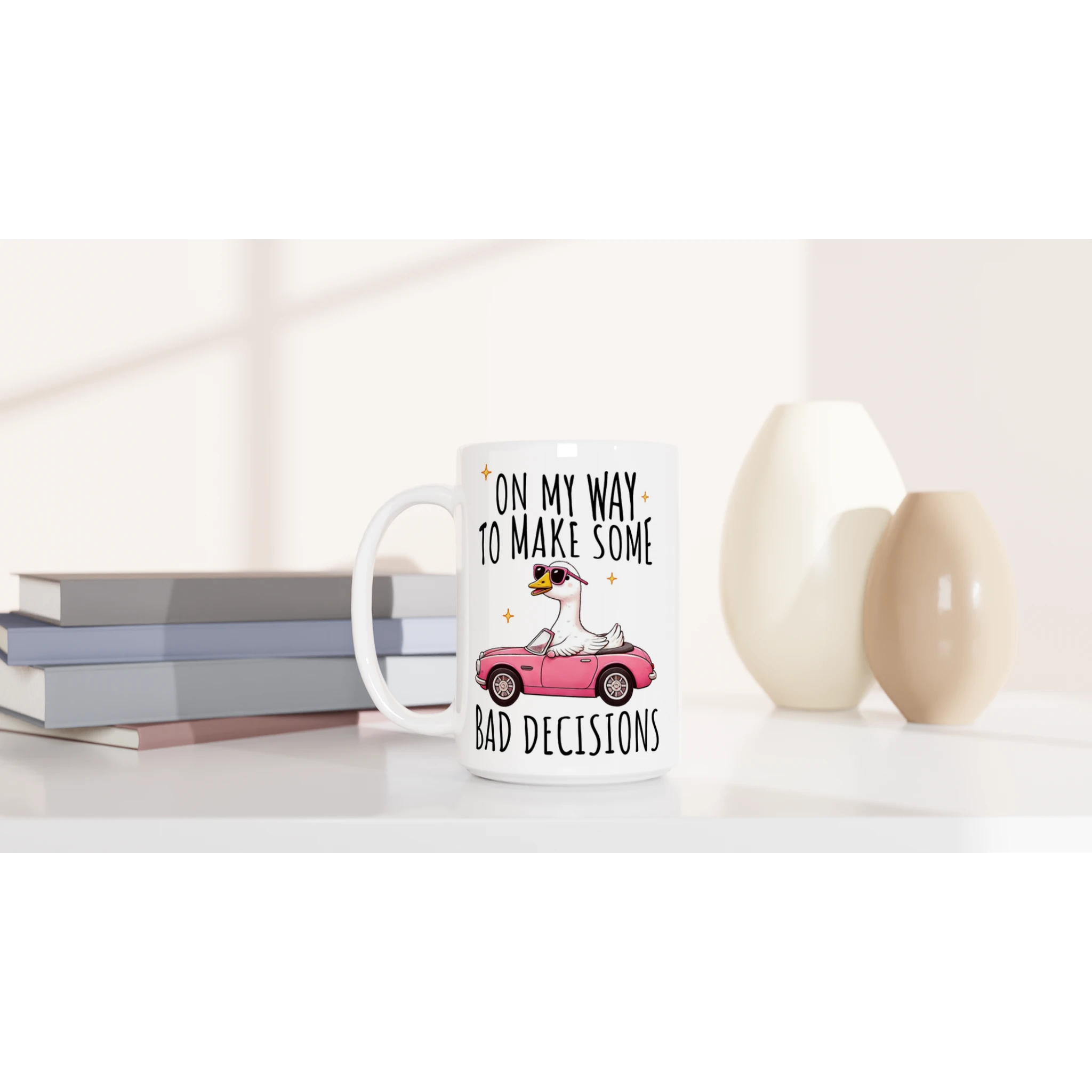 On My Way To Make Some Bad Decisions - White 15oz Ceramic Mug 15oz Mug animal Globally Fulfilled