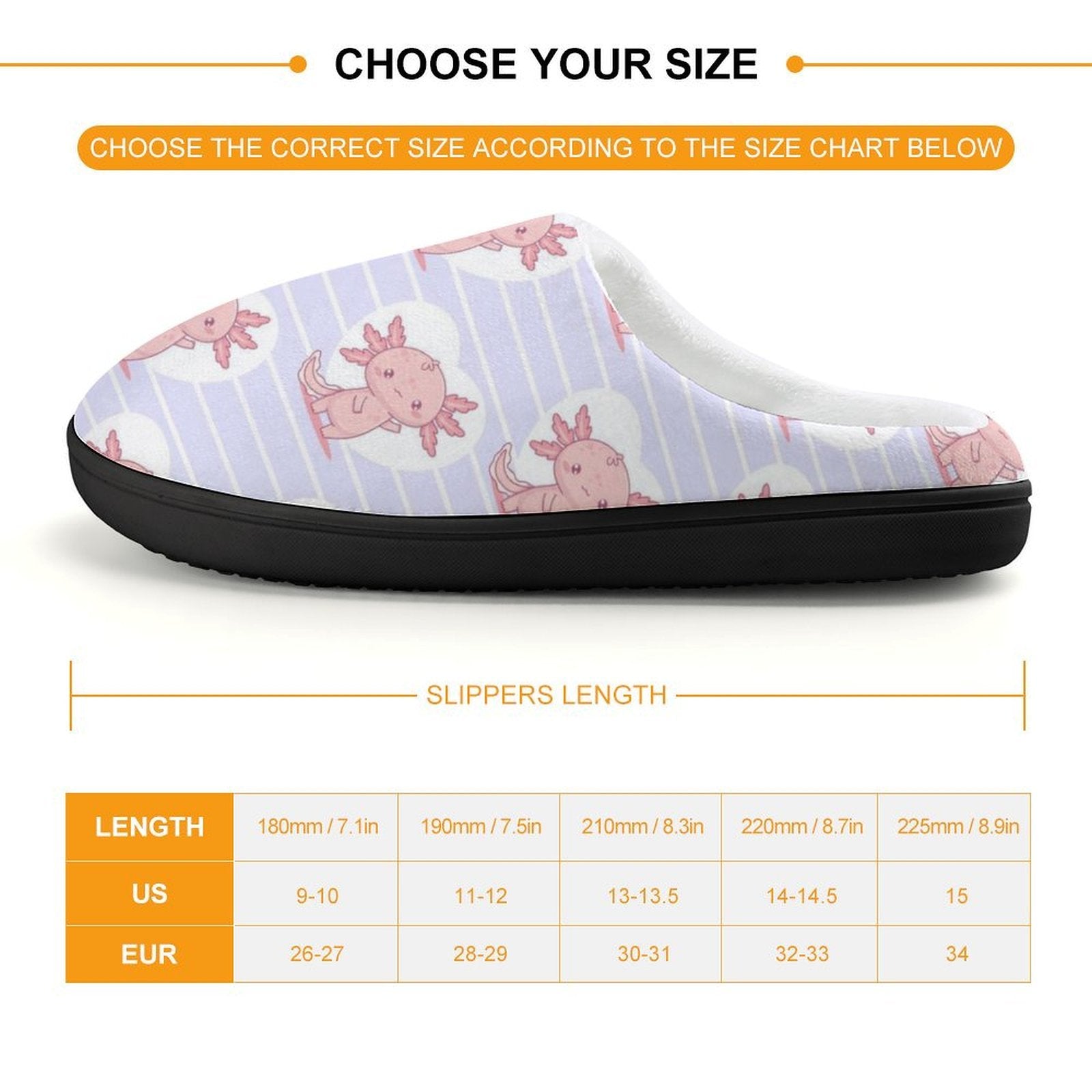 Axolotl Love Kids Cotton Slippers