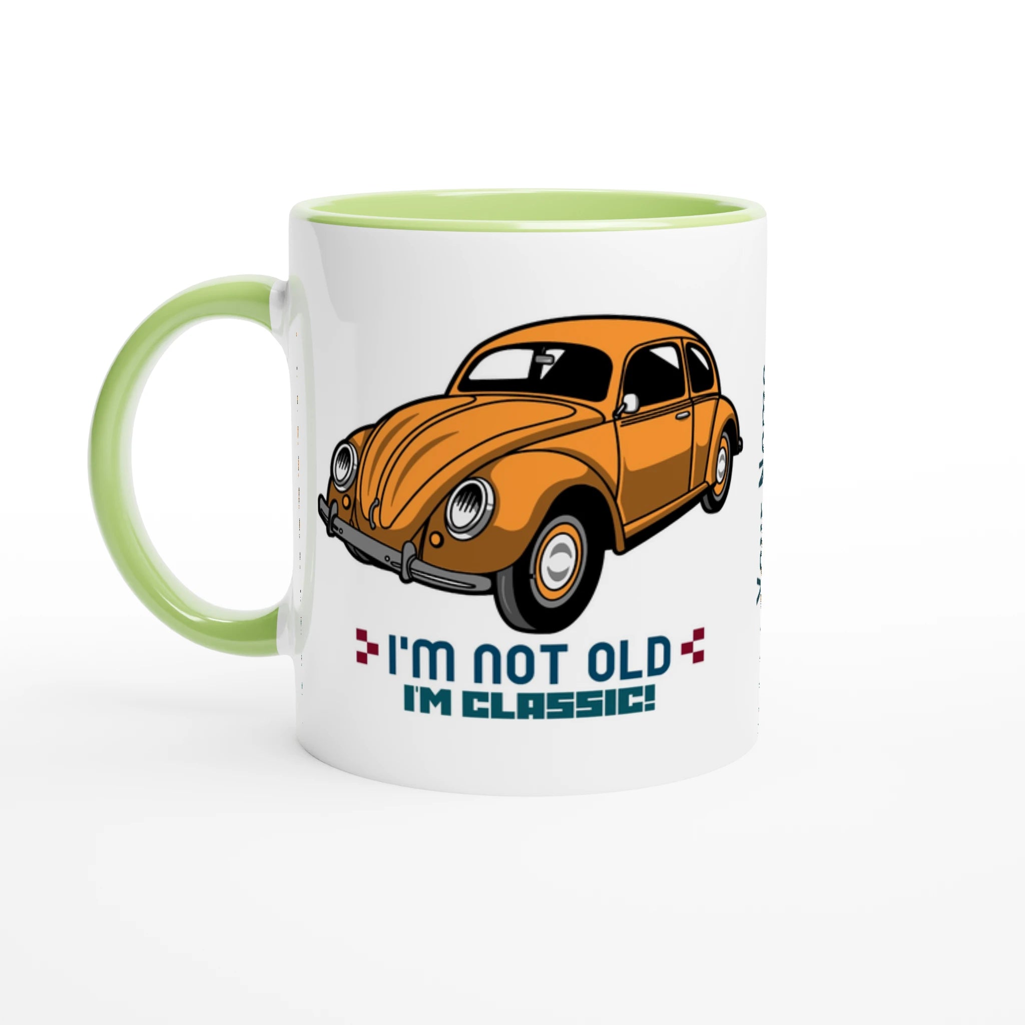 Personalise - I'm Not Old, I'm Classic - White 11oz Ceramic Mug Ceramic Green Personalised Mug customise Globally Fulfilled personalise Retro