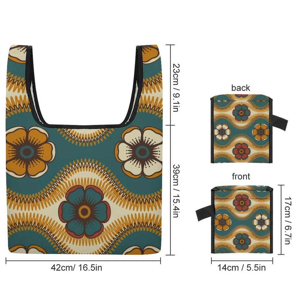 Retro Flowers - Collapsible Shopping Bag