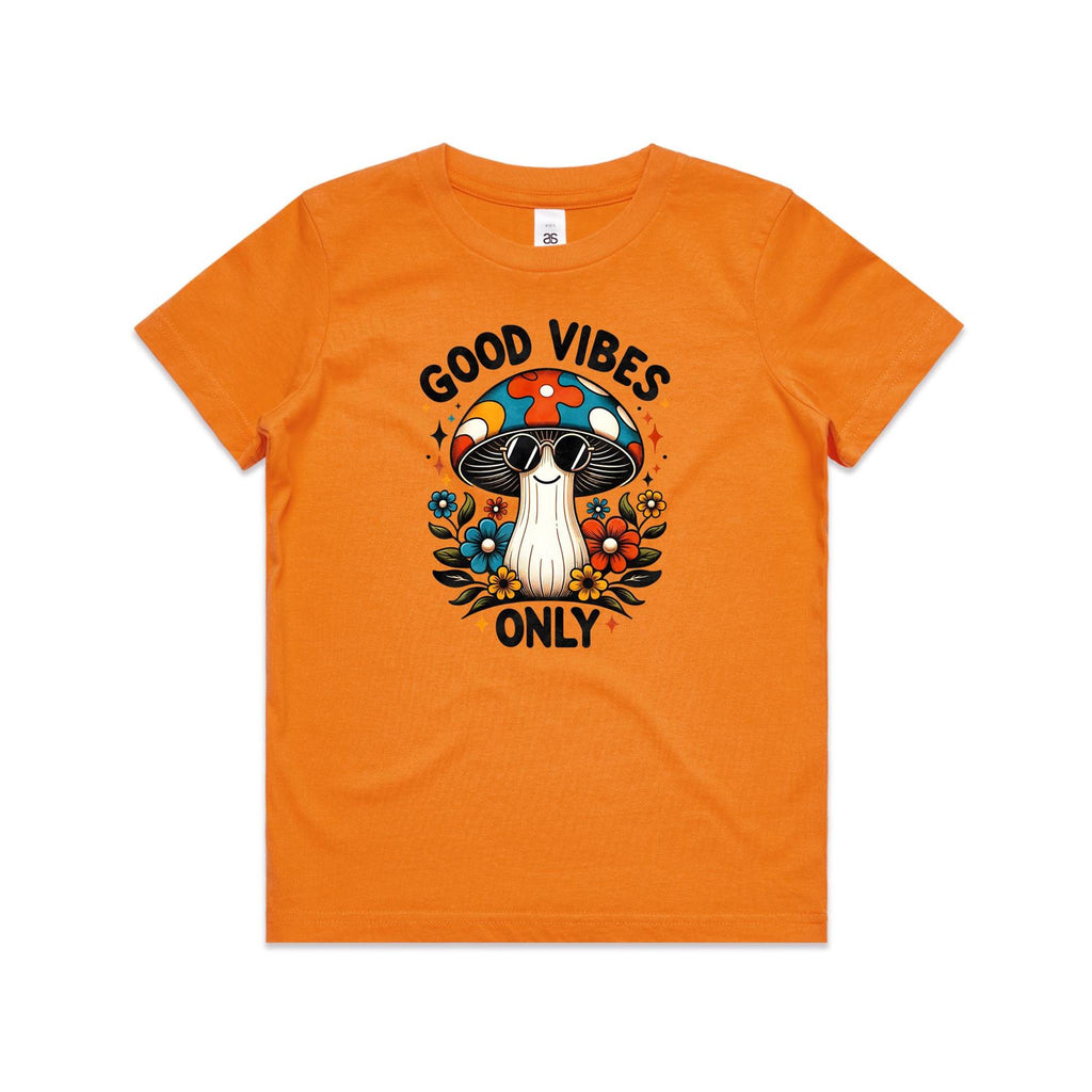 Good Vibes Only, Hippie Mushroom With Sunglasses - Kids T-shirt