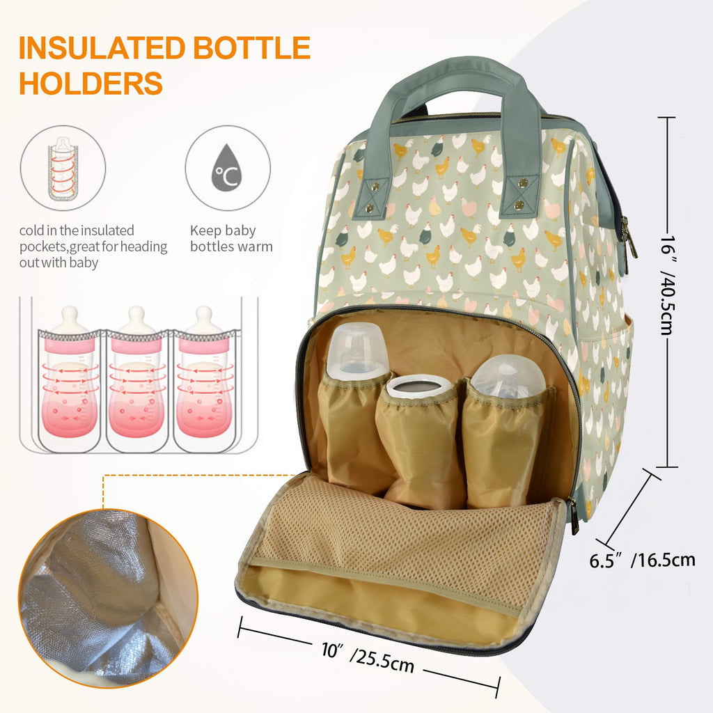 Chicken Life Multi-Function Backpack, Nappy / Diaper Bag Multi-function Backpack, Nappy / Diaper Bag animal Printed Offshore