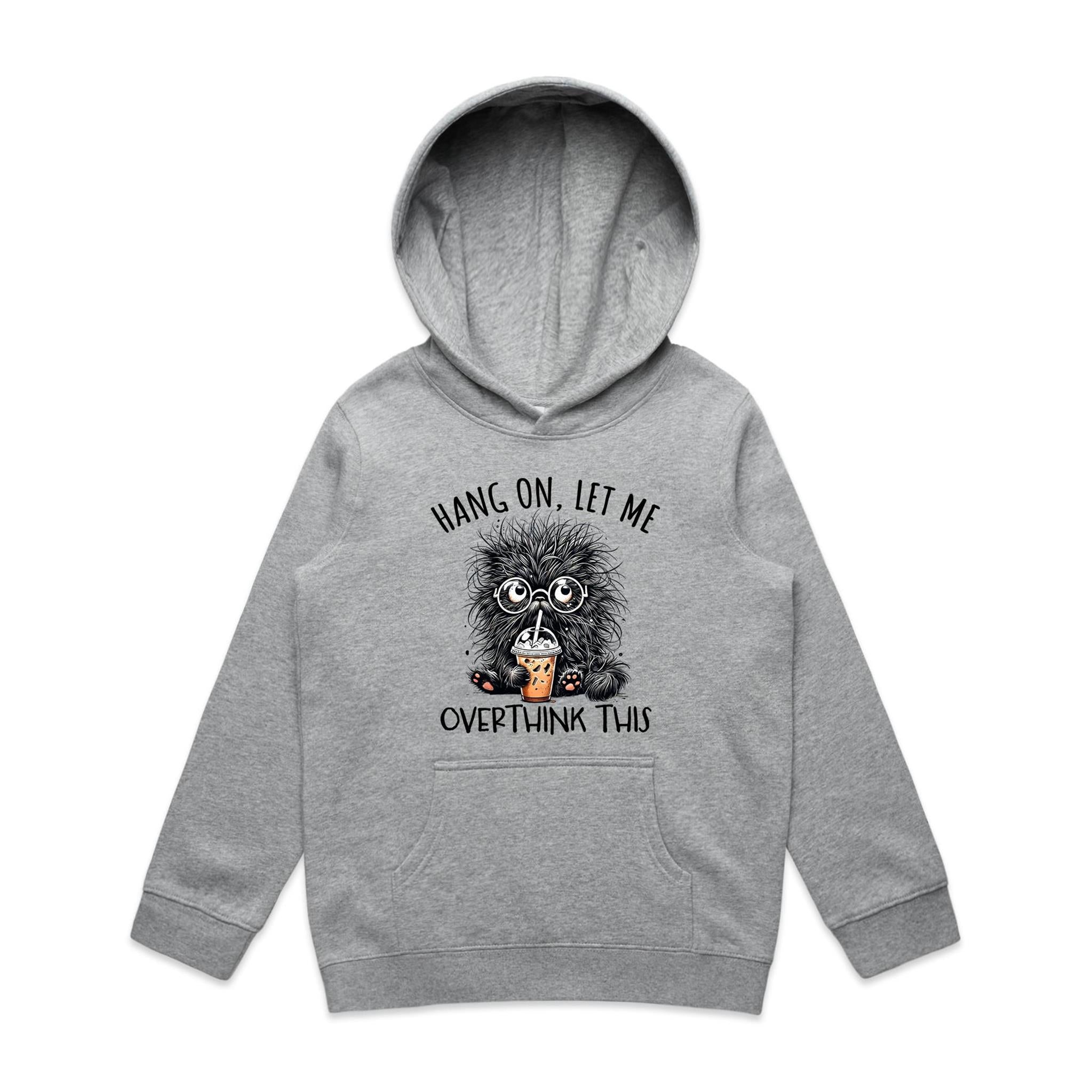 Frazzled Cat, Hang On Let Me Overthink This - Kids Hoodie