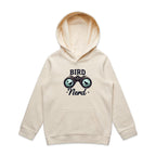 Bird Nerd - Kids Hoodie Ecru Kids Hoodie animal Printed In Australia