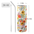 Fun Floral - 20oz Tall Skinny Tumbler with Lid and Straw