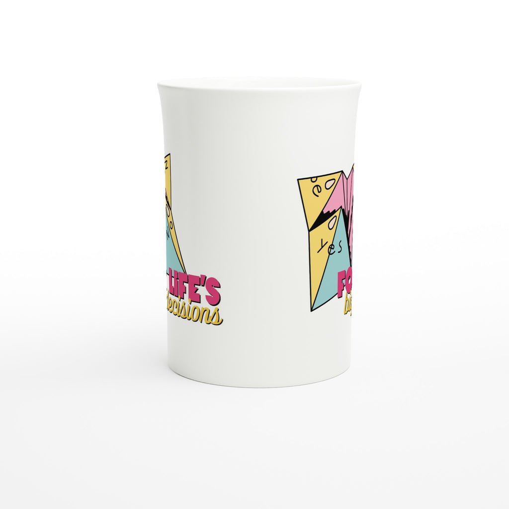 For Life's Big Decisions - White 10oz Porcelain Slim Mug Porcelain Mug Games Globally Fulfilled