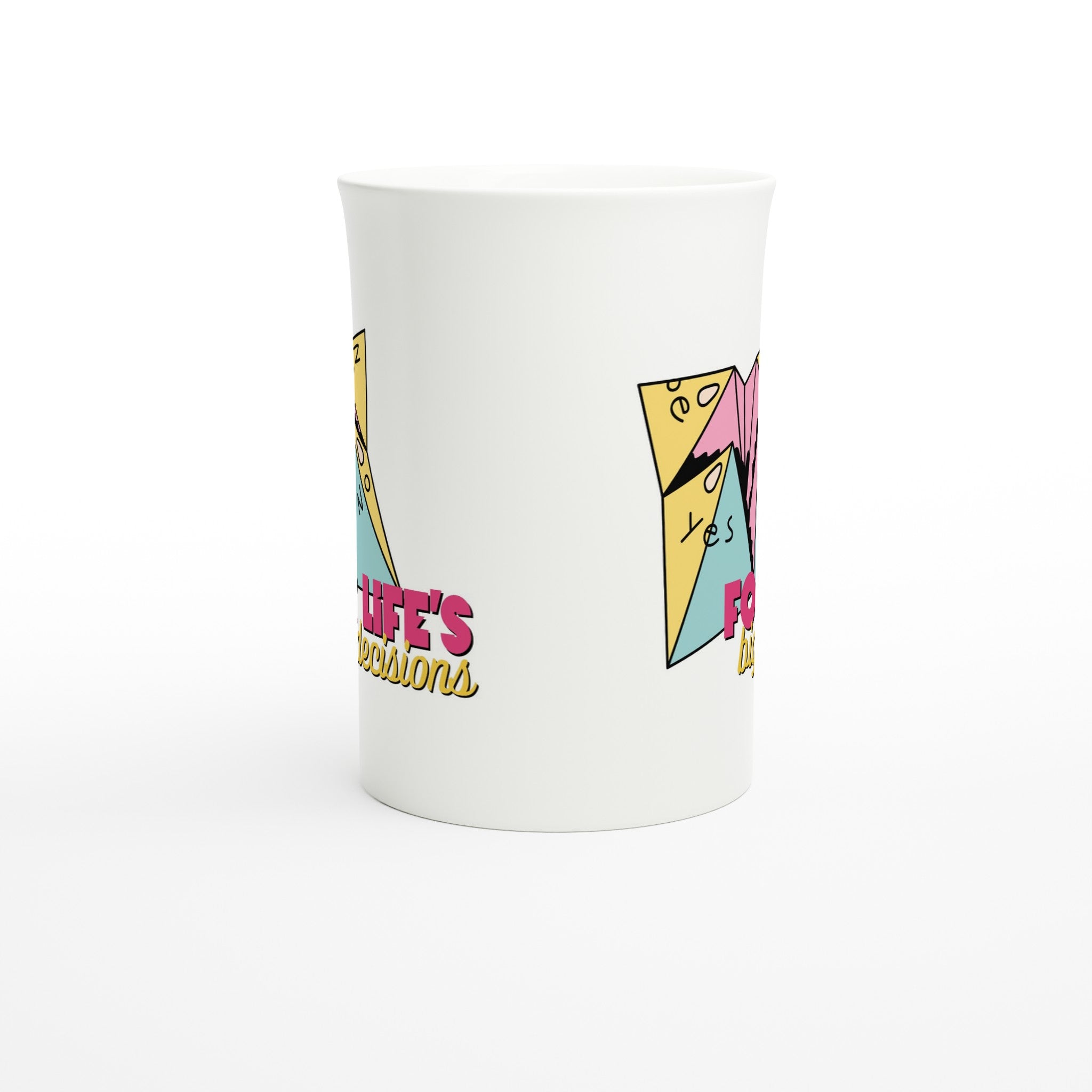 For Life's Big Decisions - White 10oz Porcelain Slim Mug Porcelain Mug Games Globally Fulfilled