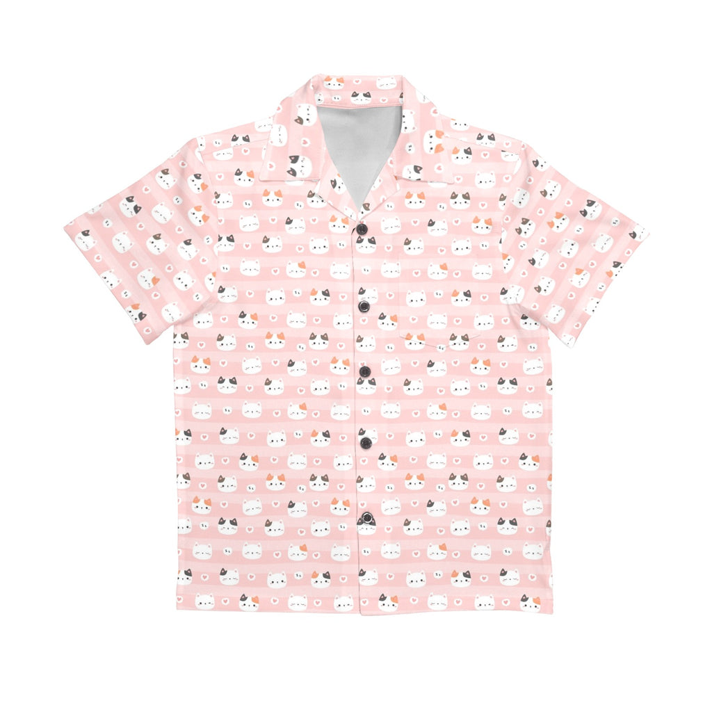 Pink Cats Senior Kids Hawaiian Shirt