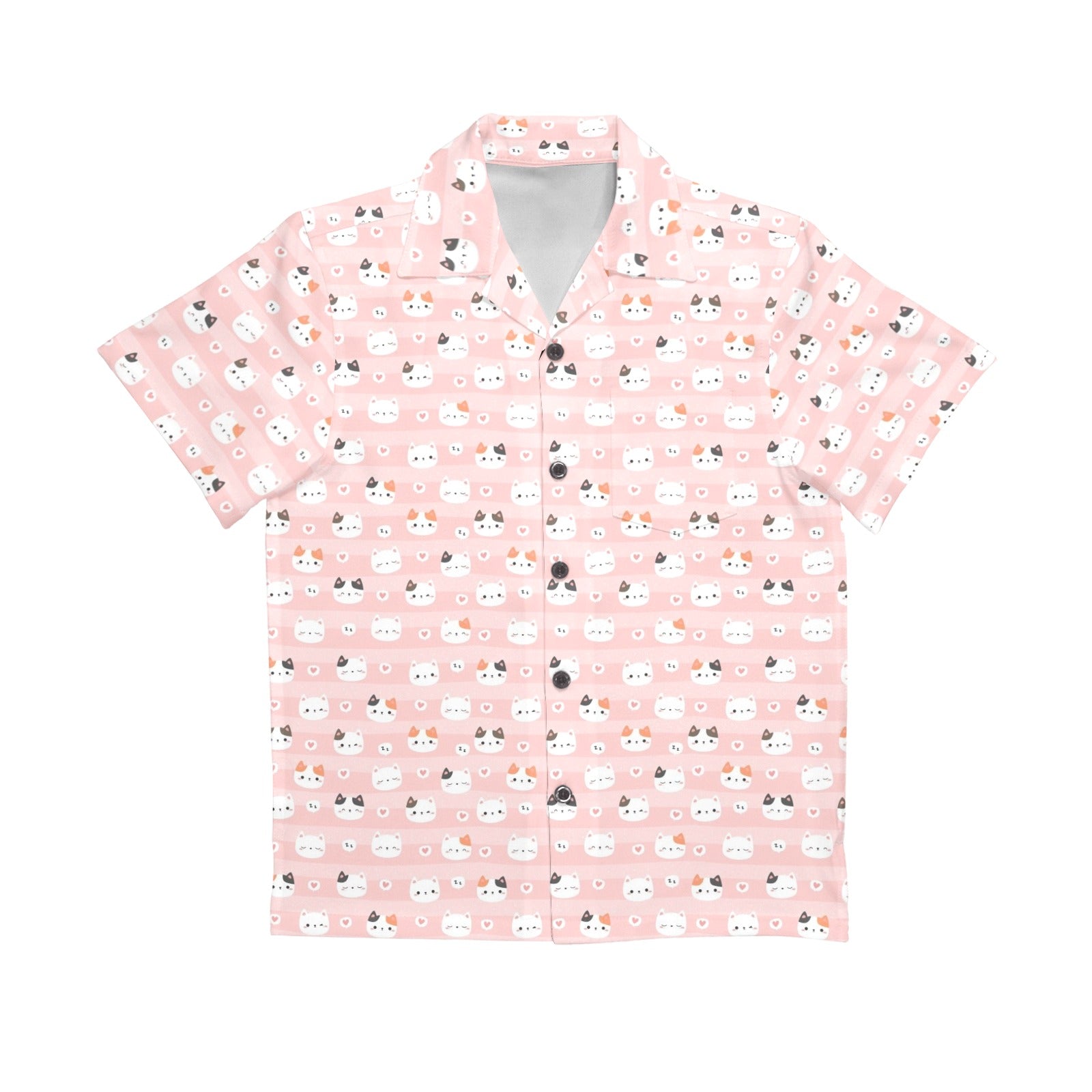 Pink Cats Senior Kids Hawaiian Shirt