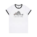 Cat, I Just Can't Today - Women's Ringer Tee White Black Womens Ringer T-shirt animal Printed In Australia