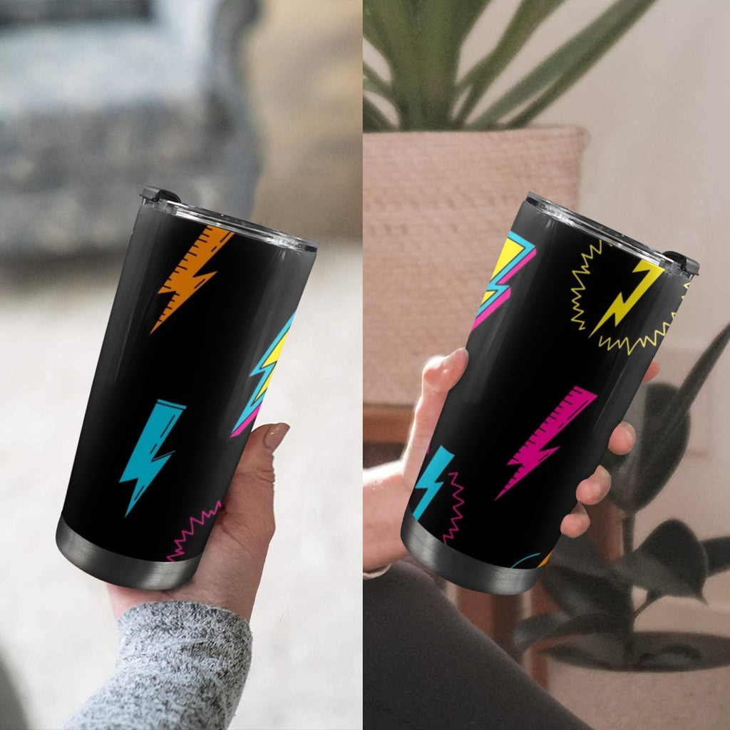 Fun Lightning - 20oz Mobile Tumbler with Lid (Black Lock) 20oz Travel Mug comic Printed Offshore