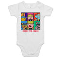 Born To Rock -Baby Bodysuit White Baby Bodysuit Printed In Australia