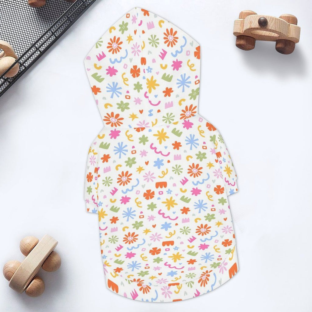 Abstract Colourful Shapes Pet Hoodie (Small Size)
