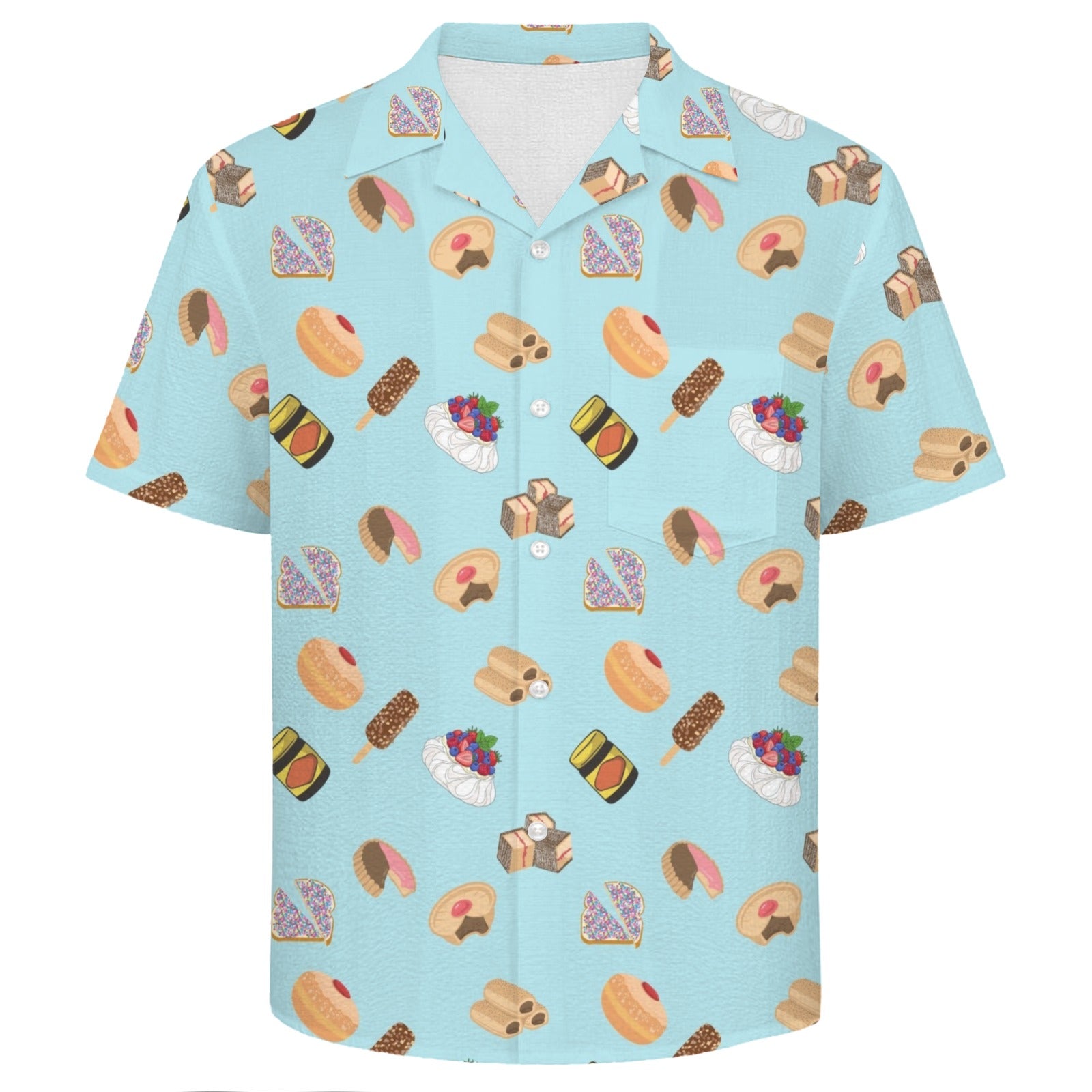 Classic Aussie Food Icons Men's Crinkle Hawaiian Shirt
