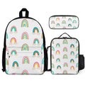 Cute Rainbows Three Piece Backpack Set white One size Three Piece Backpack Set Printed Offshore