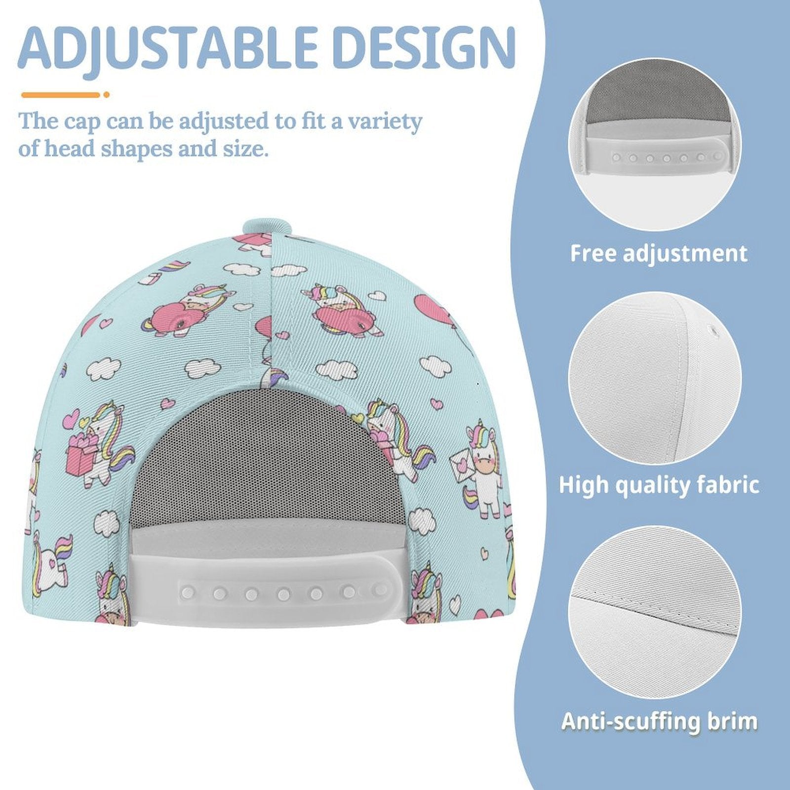 Rainbow Unicorn Kids Baseball Cap
