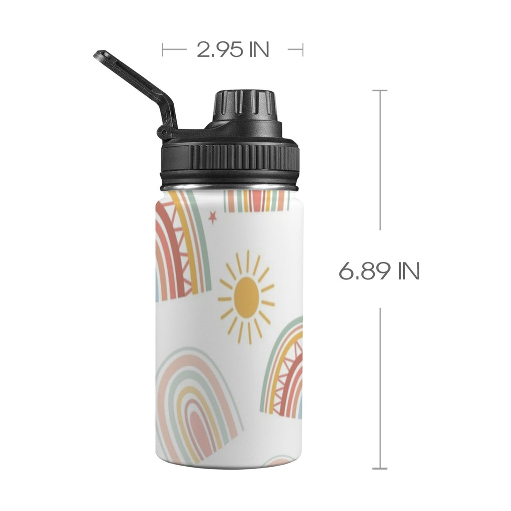 Pastel Rainbows - Kids Water Bottle with Chug Lid (12 oz) One Size Kids Water Bottle with Chug Lid Printed Offshore