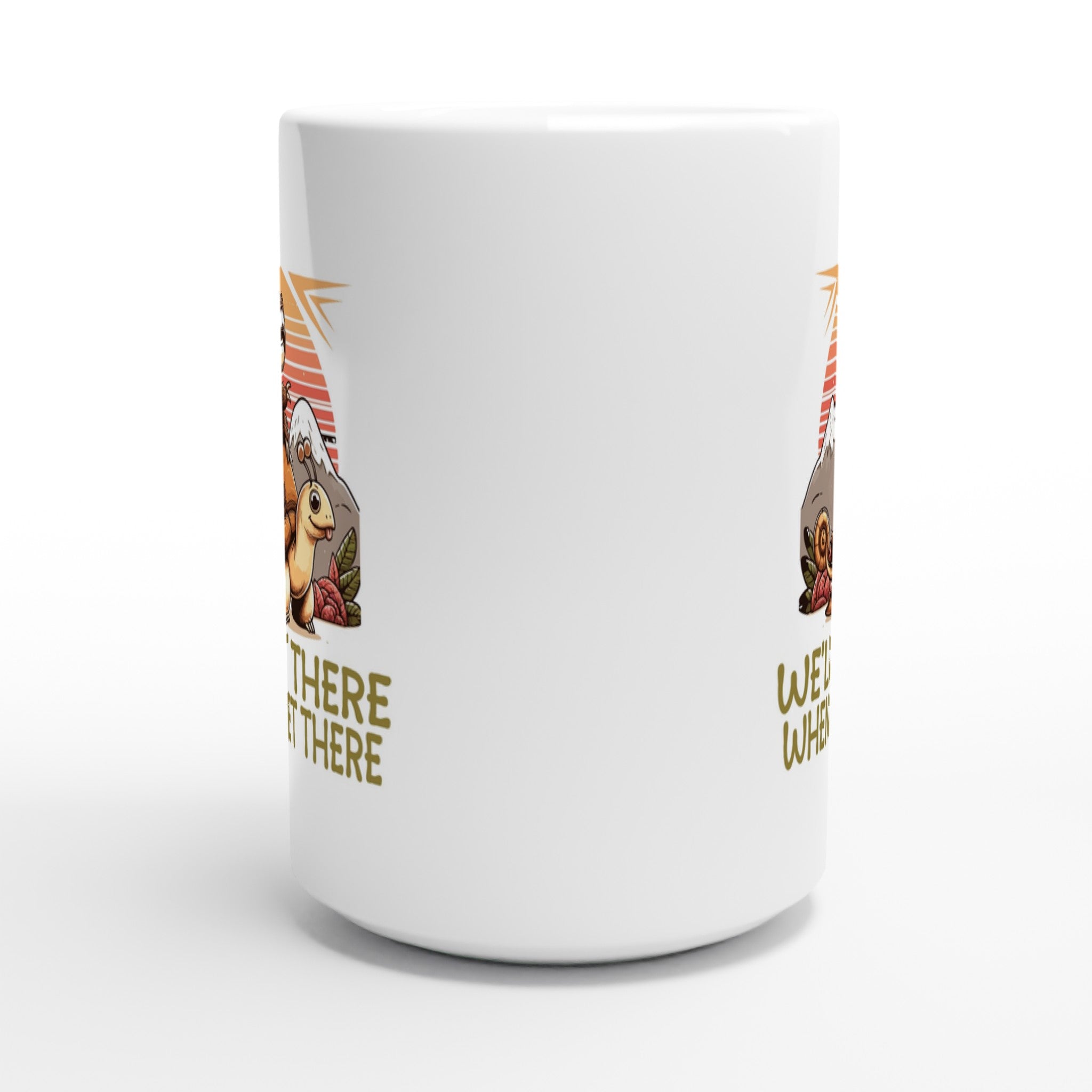 Sloth Race, We'll Get There When We Get There - White 15oz Ceramic Mug 15oz Mug animal Globally Fulfilled