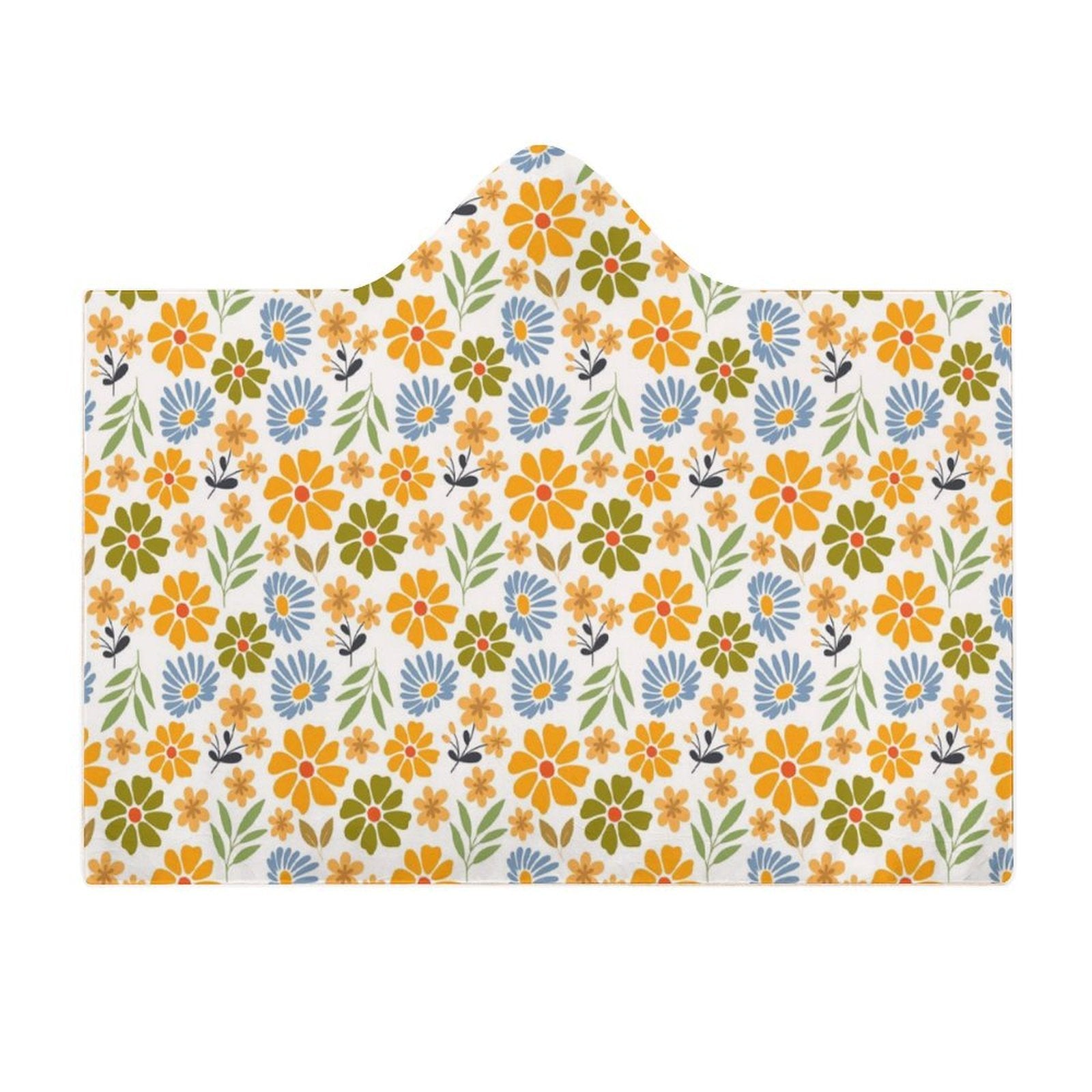 Boho Flowers Kids Hooded Blanket 100cm x 130cm Kids Hooded Blanket Plants Printed Offshore