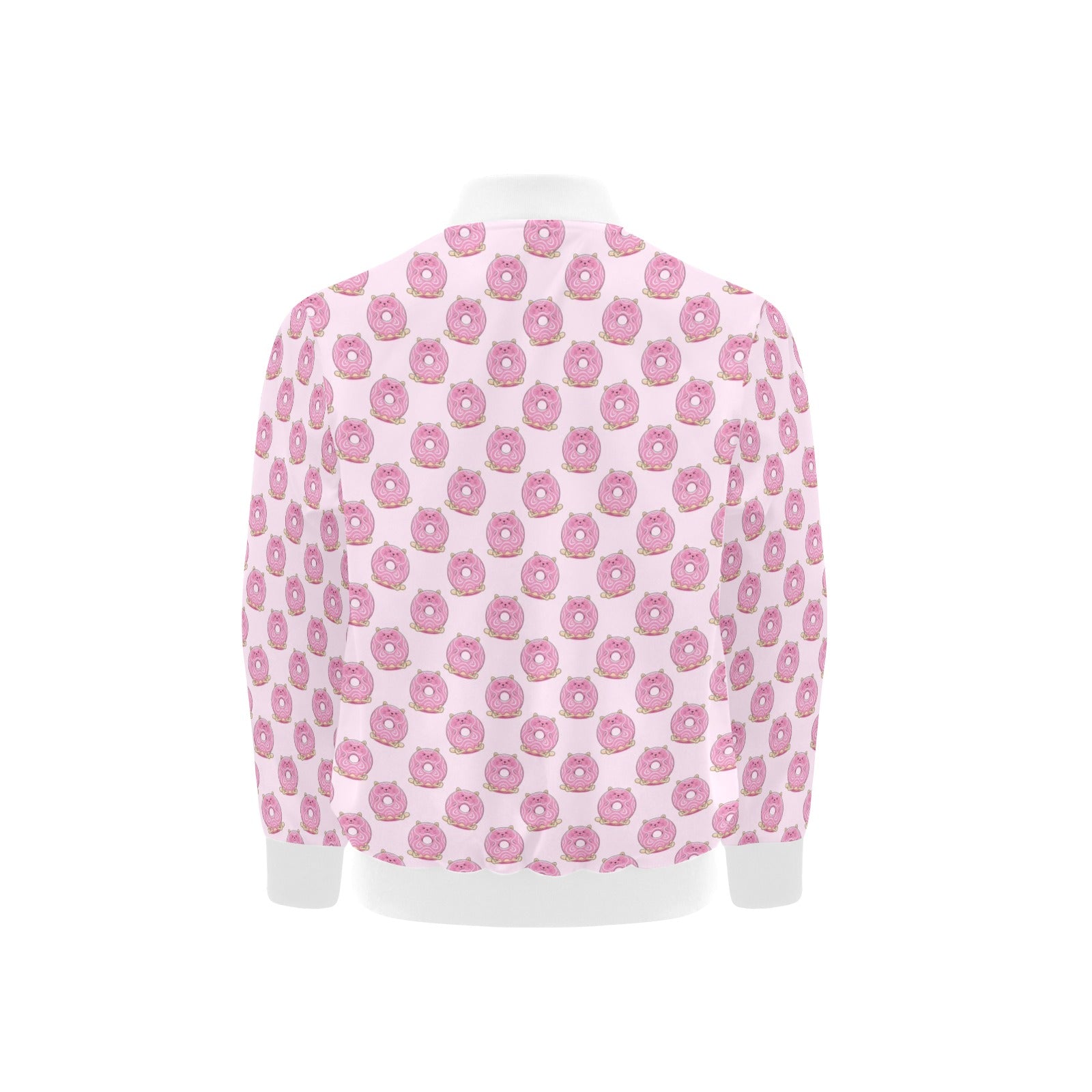Pink Cat Doughnuts Kids Bomber Jacket
