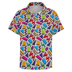 Graphic 80's Women's Short-Sleeve Button Up Shirt Women's Short-Sleeve Button Up Shirt Printed Offshore Retro