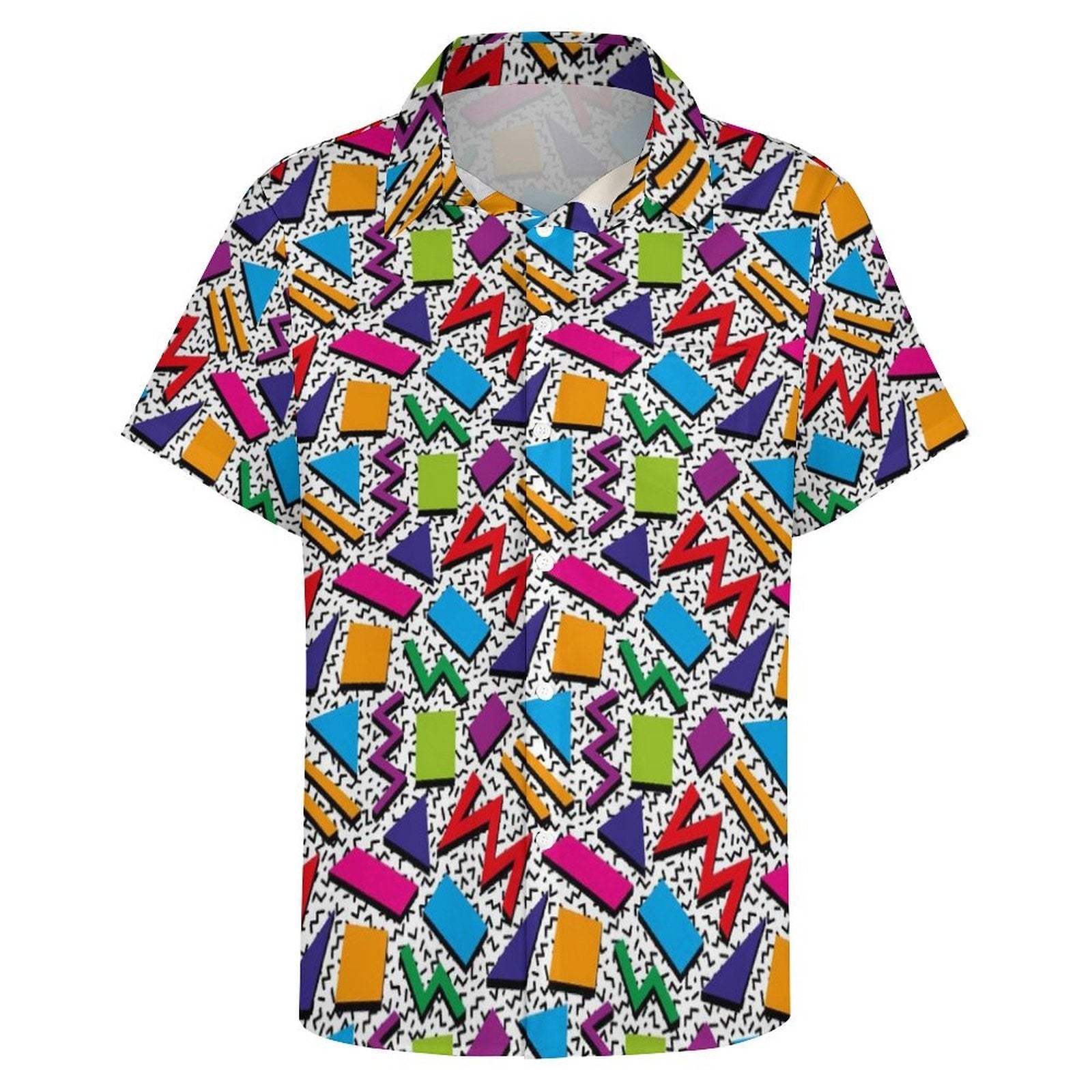 Graphic 80's Women's Short-Sleeve Button Up Shirt Women's Short-Sleeve Button Up Shirt Printed Offshore Retro