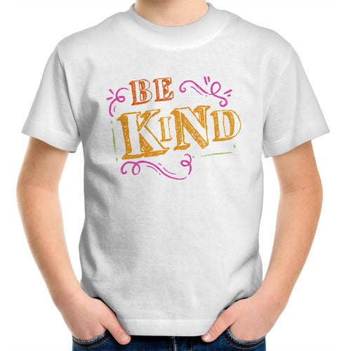 Be Kind - Kids Youth T-Shirt White Kids Youth T-shirt Kindness Printed In Australia