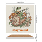 Stay Weird, Frog With Guitar Ceramic Coasters Ceramic Coasters animal Music Printed Offshore