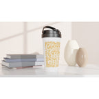 Good Vibes Only - White 15oz Stainless Steel Travel Mug Travel Mug Coffee Globally Fulfilled positivity