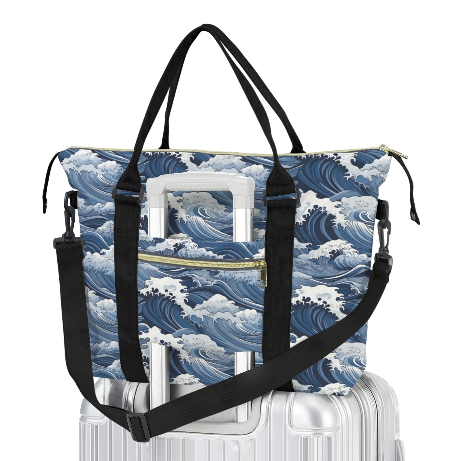 Japanese Waves Duffle Bag-Simple (Model 1715) One Size Duffle Bag-Simple (1715)