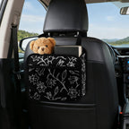 Black And White Floral Car Seat Back Organiser Car Seat Back Organiser Plants Printed Offshore