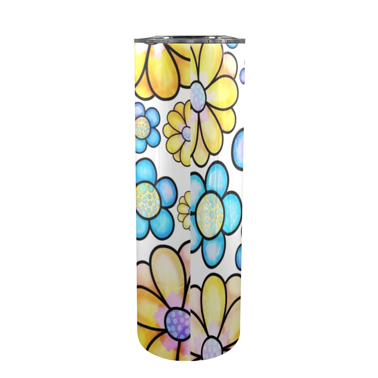 Simple Flowers - 20oz Tall Skinny Tumbler with Lid and Straw