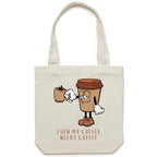 Even My Coffee Needs Coffee - Canvas Tote Bag Cream One Size Tote Bag Printed In Australia