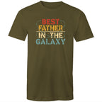 Best Father In The Galaxy - Mens T-Shirt Army Green Mens T-shirt Dad Printed In Australia
