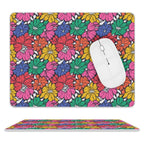 Bright And Bold Flowers Leather Mouse Pad white One size Leather Mouse Pad Plants Printed Offshore