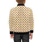 Hamburgers on White Kids Bomber Jacket Kids Bomber Jacket Food Printed Offshore