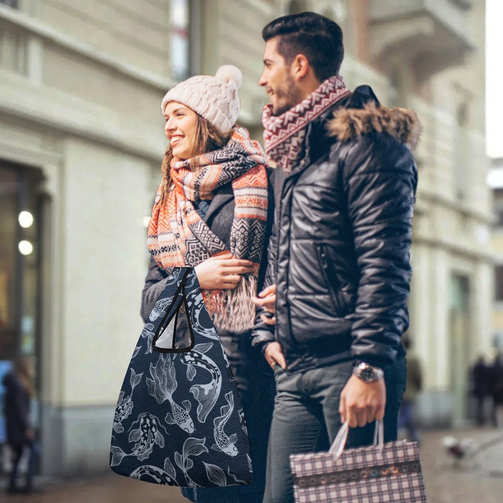 Blue Fish - Collapsible Shopping Bag