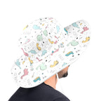 Quirky Dinosaurs Wide Brim Bucket Hat Wide Brim Bucket Hat animal Printed Offshore
