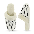 Black Cats Women's Fur Trim Thick-Sole Indoor Slippers Women's Fur Trimmed Slippers animal Printed Offshore