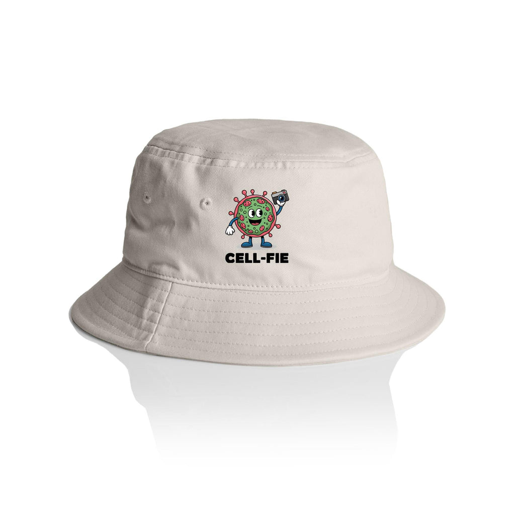 Cell-fie Cell Selfie AS Colour Bucket Hat Bone One Size As Colour Bucket Hat Printed In Australia Science