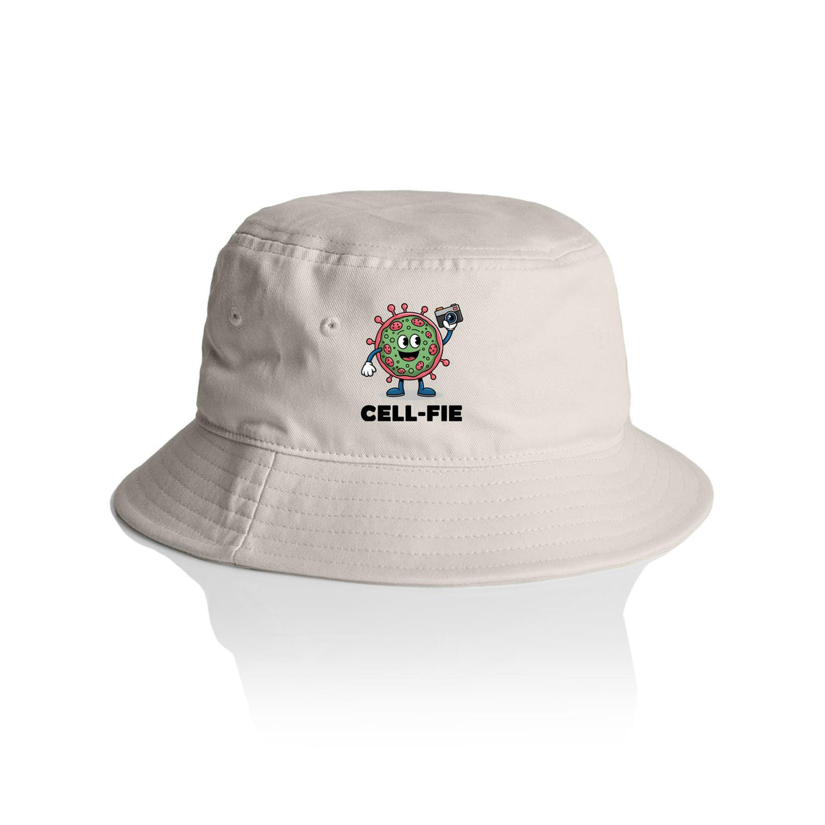 Cell-fie Cell Selfie AS Colour Bucket Hat Bone One Size As Colour Bucket Hat Printed In Australia Science