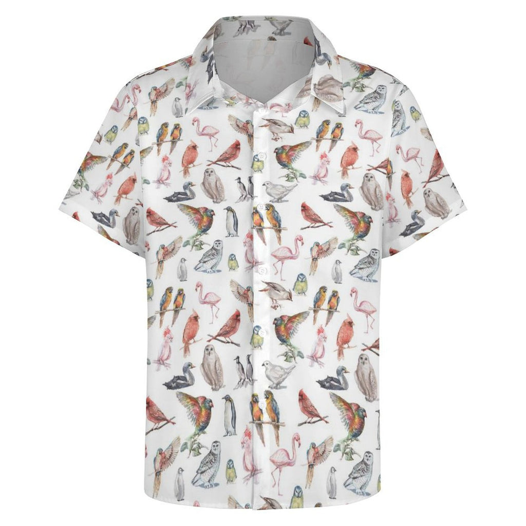 Birds Of A Feather Women's Collared Pocketless Short Sleeve Shirt