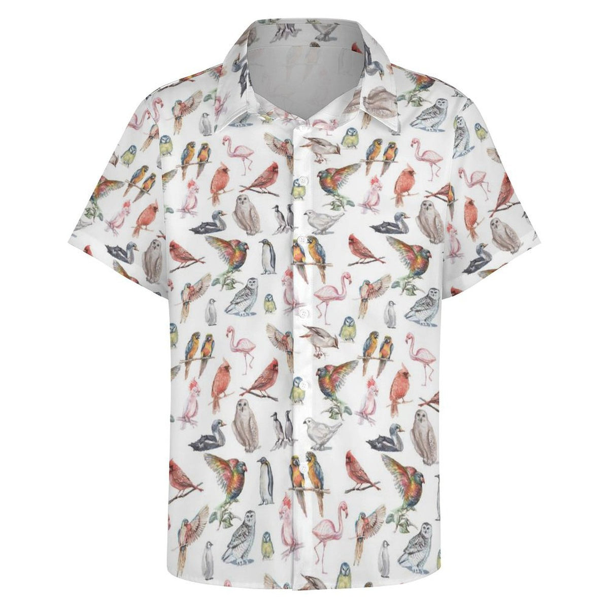 Birds Of A Feather Women's Collared Pocketless Short Sleeve Shirt