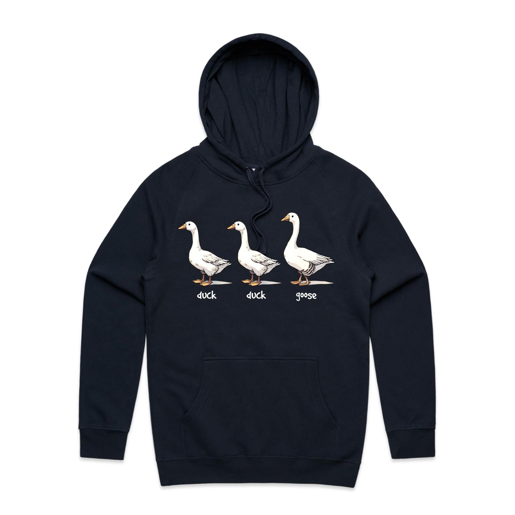 Duck Duck Goose - Mens Hoodie Navy Mens Hoodie animal Printed In Australia