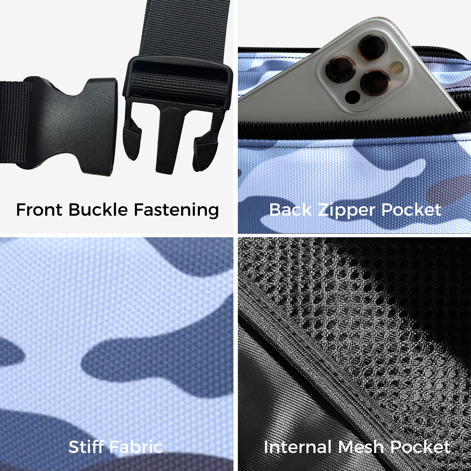 Blue Camouflage - Belt Bag