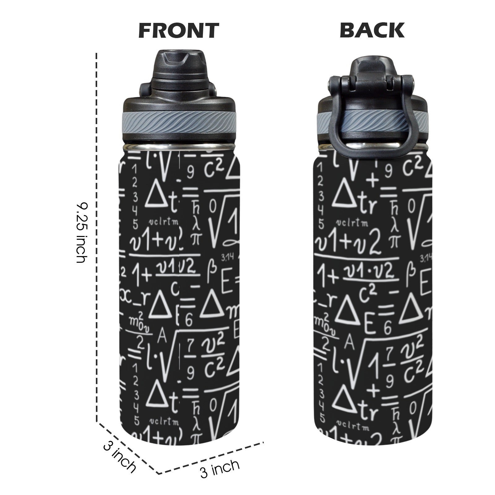Mathematics - Insulated Water Bottle with Dual-Use Lid (18oz) Insulated Water Bottle with Dual-Use Lid (18oz) Maths Printed Offshore