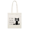 Frazzled Cat, It's Fine, I'm Fine, Everything Is Fine Parcel Canvas Tote Bag Default Title Small Tote Bag animal Printed In Australia