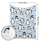 Penguin Love - Double-Layer Fleece Blanket 51"x59"