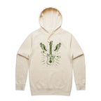 Guitar, Let's Rock - Mens Hoodie Ecru Mens Hoodie Music Printed In Australia