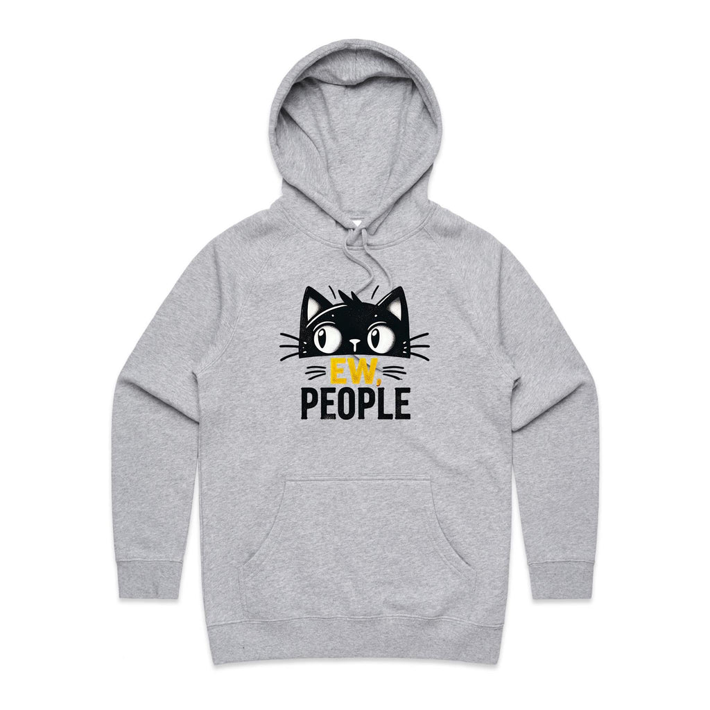 Ew People, Cat - Womens Hoodie Grey Marle Womens Hoodie animal Printed In Australia